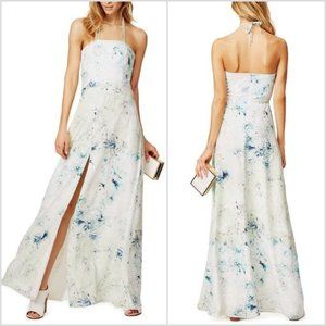 Hunter Bell 100% SILK Clear Day Halter Maxi Dress